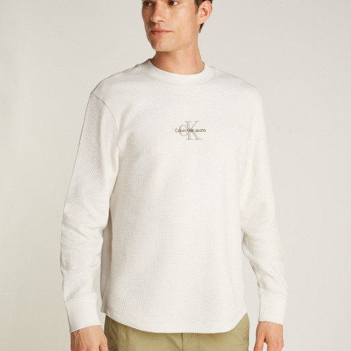 Calvin Klein Ανδρική μακρυμάνικη μπλούζα Monologo Waffle LS Tee